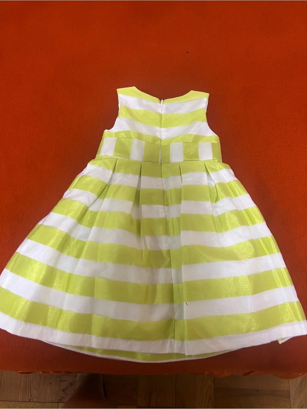 Gymboree Lime Green and White Striped Party Dress with Side Bow